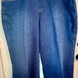 SPANX Authentic Blue Crop Wide Jeans, size 2X